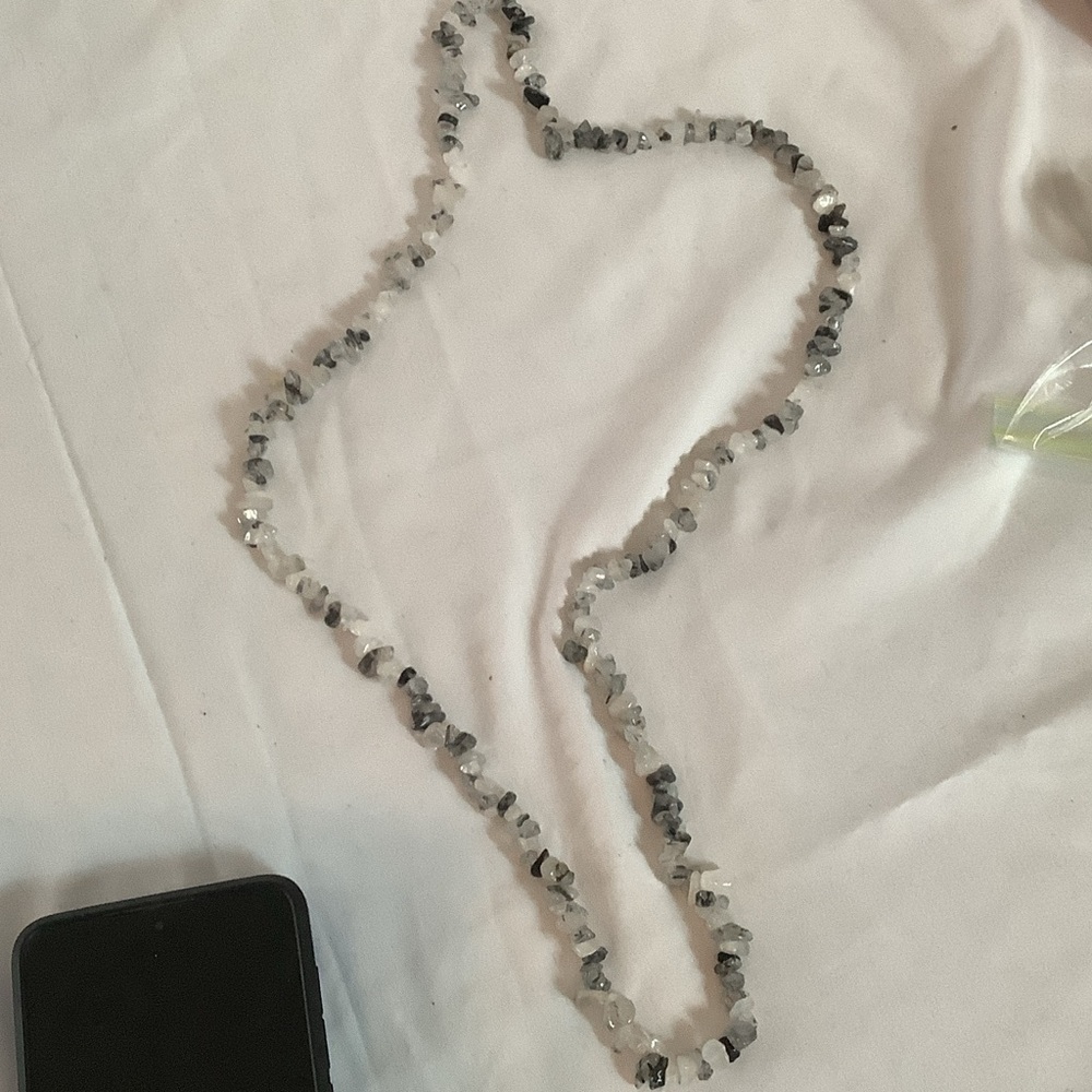 Elegant Black and White Beaded Necklace